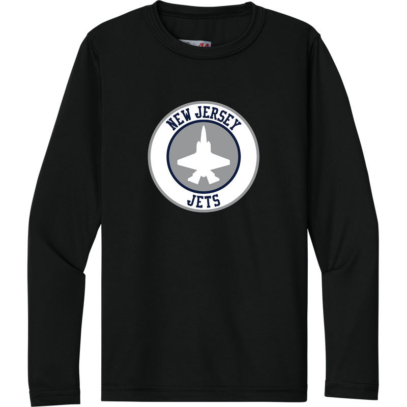 NJ Jets Youth Cooling Performance Long Sleeve Tee