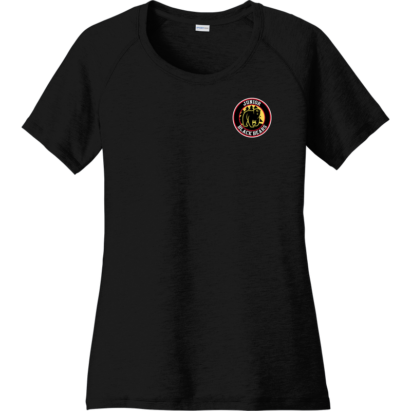 MD Jr. Black Bears Ladies PosiCharge Tri-Blend Wicking Scoop Neck Raglan Tee