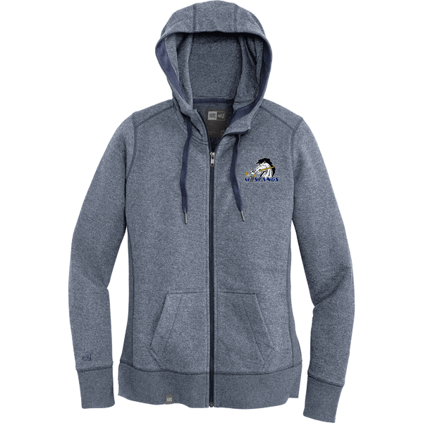 Mid-State Mustangs New Era Ladies French Terry Full-Zip Hoodie