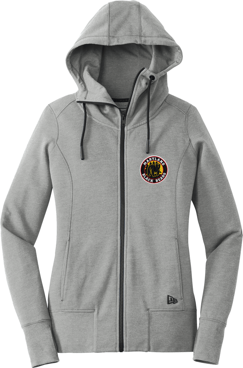 Maryland Black Bears New Era Ladies Tri-Blend Fleece Full-Zip Hoodie