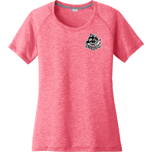 Grundy Senators Ladies PosiCharge Tri-Blend Wicking Scoop Neck Raglan Tee