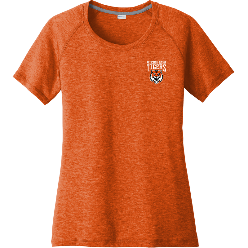 Princeton Jr. Tigers Ladies PosiCharge Tri-Blend Wicking Scoop Neck Raglan Tee