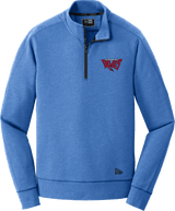 York Devils New Era Tri-Blend Fleece 1/4-Zip Pullover