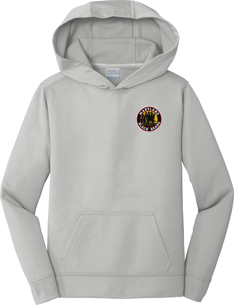 Maryland Black Bears Youth Performance Fleece Pullover Hooded Sweatshirt