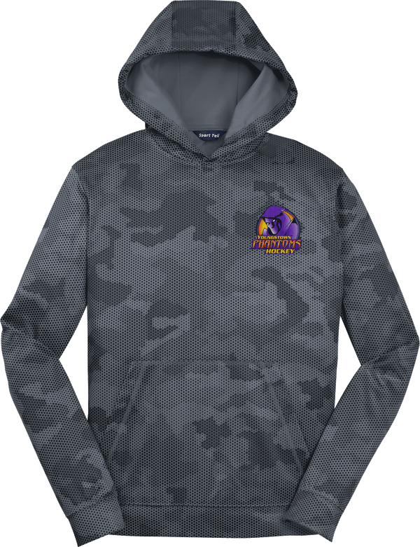 Youngstown Phantoms Youth Sport-Wick CamoHex Fleece Hooded Pullover